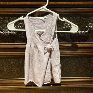 Purple Sleeveless Knit Wrap Dress